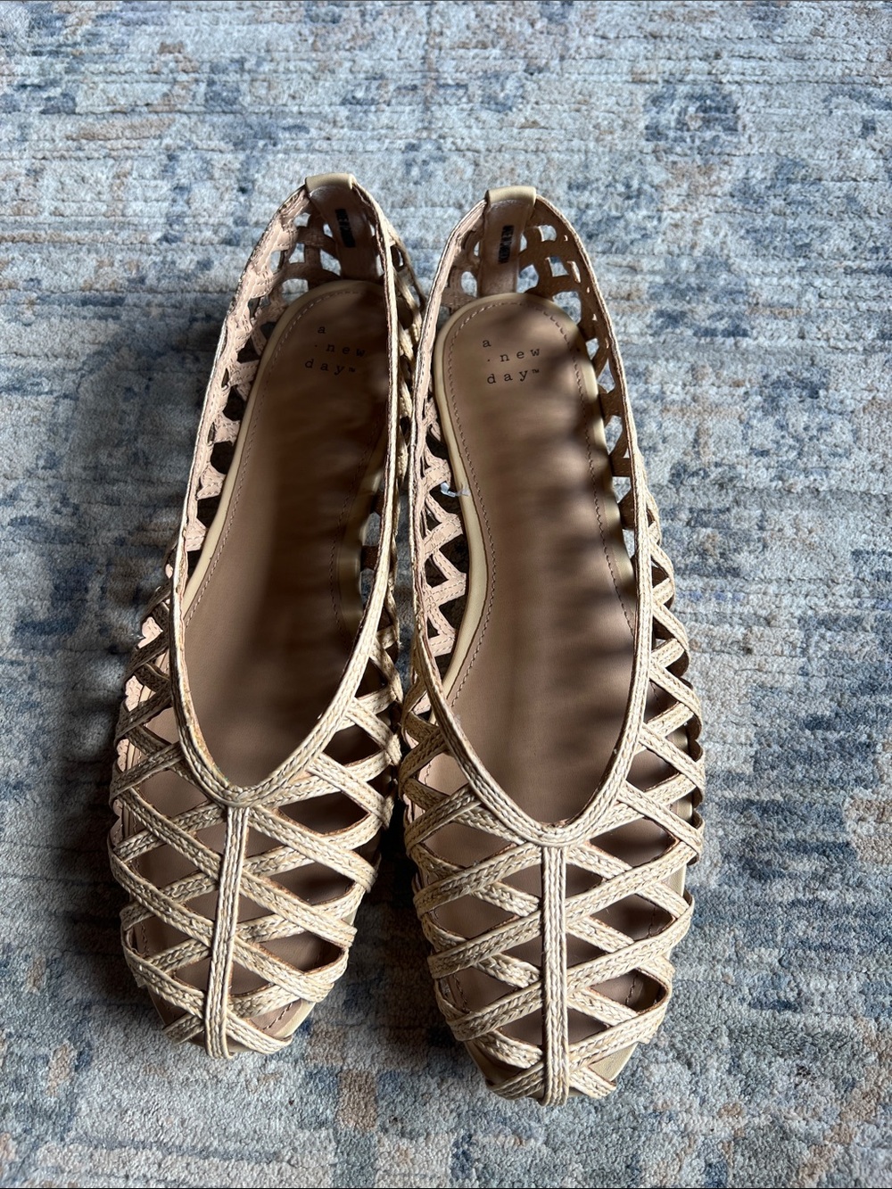 a new day Neutral Woven Cutout Ballet Flats - Women's NWOT